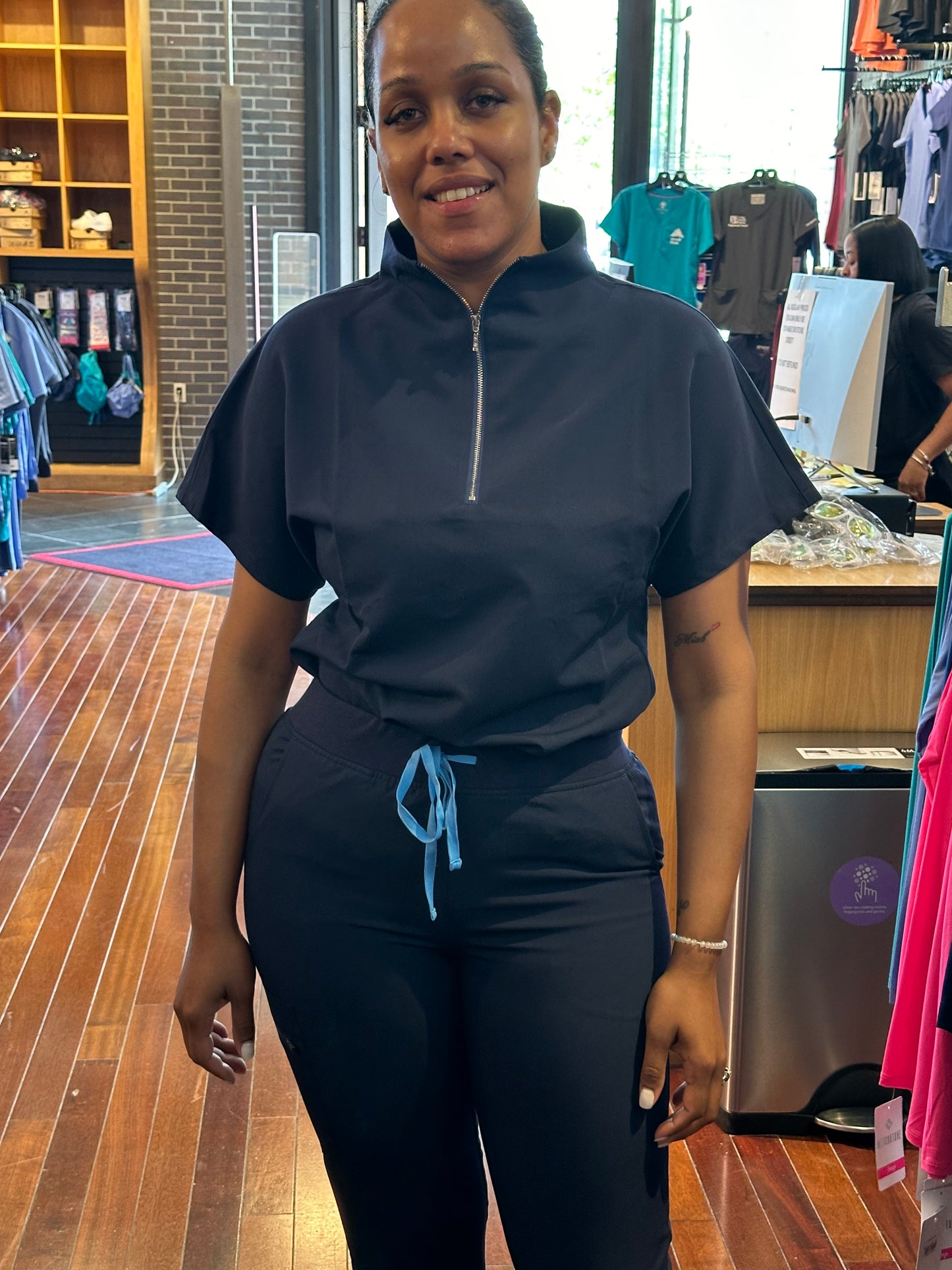Zipper Scrub Top