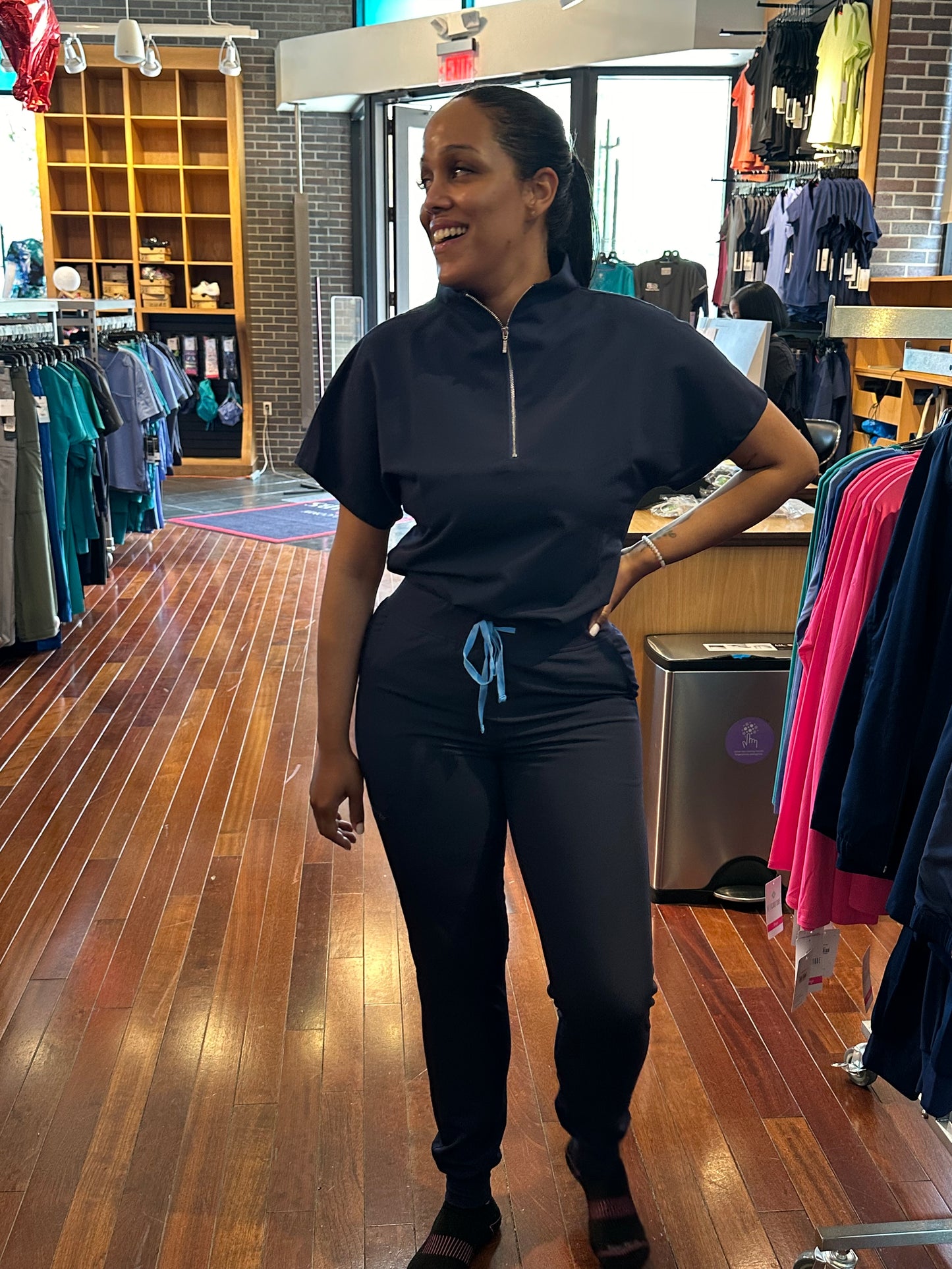 Zipper Scrub Top