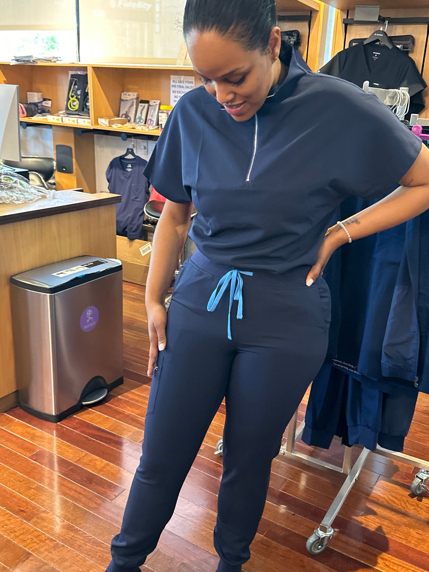 Zipper Scrub Top